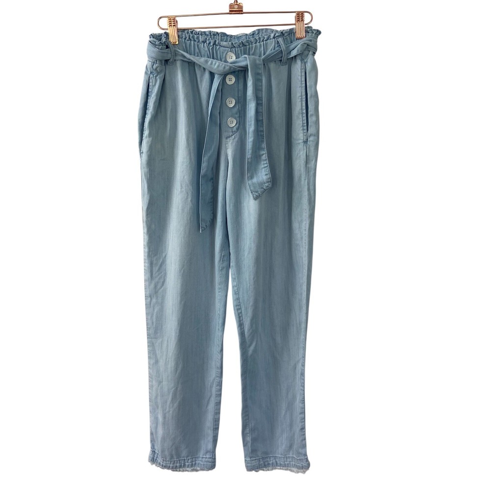 Cloth & Stone Blue Chambray Lyocell Paperbag Pants Pull On Small Coastal