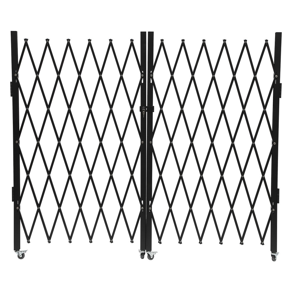 Double Folding Security Gate with Lock, Expandable Safety Barrier Door