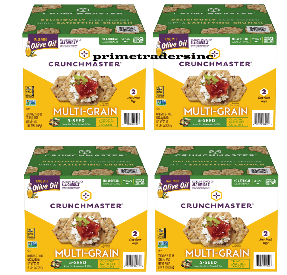 4 Pack - Crunchmaster 5 Seed Multi-Grain Cracker, 10 oz., 2 pk.
