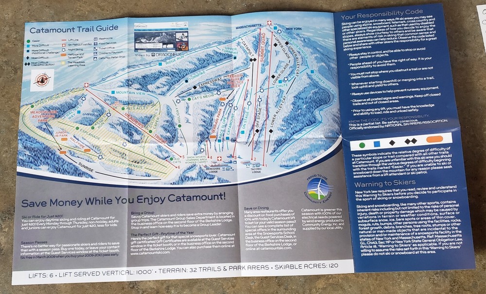 7- CATAMOUNT SKI AREA BROCHURES/TRAIL MAPS UNUSED MINT! SEE DESCRIPTIONS