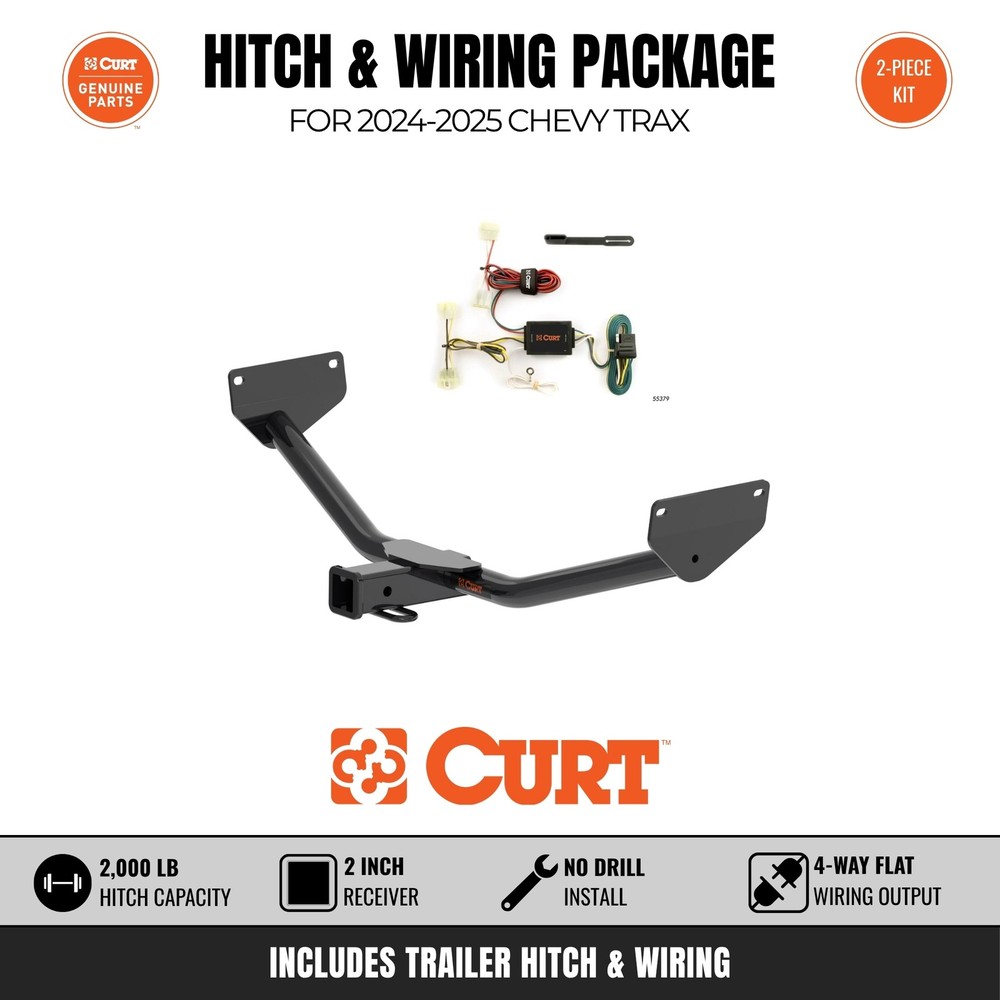 Curt Class 3 Trailer Hitch & Wiring Harness Bundle for 2024-2025 Chevy Trax