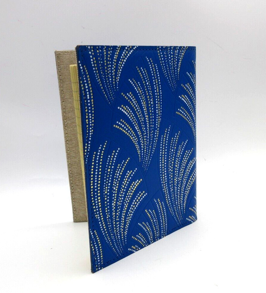 Metropolis Refillable Notebook 7" Leather Cover Spiral Insert Graphic Image Blue