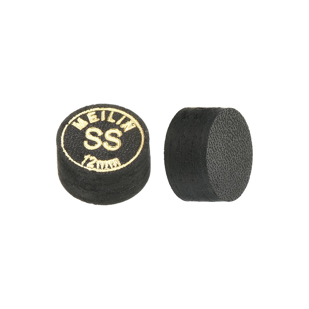 2Pcs 12mm Pool Cue Tips Super Soft Laminated Glue-on Billiard Stick Tips, Black