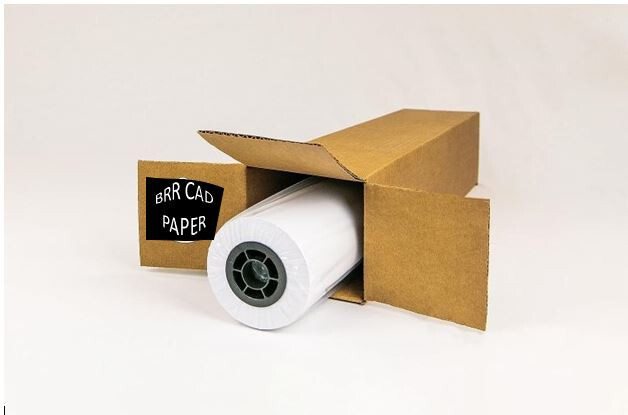 36” x 150'- 4 ROLLS 24lb plotter paper CAD Wide Format Rolls Top Notch Quality