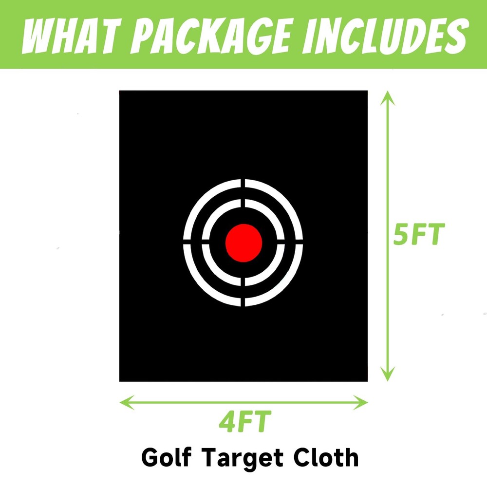 Golf Target Hitting Cloth - 5 X 4 FT Black Portable Foldable Easy Setup for I...