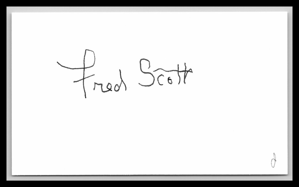 Fred Scott - Actor  - 3x5 Card - Signed | Autograph (d)