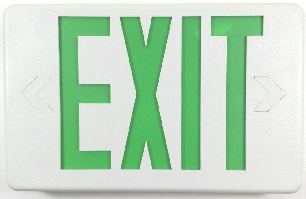 EXITRONIX 911-0308 120/277V GREEN UNIV FACE LED EXIT SIGN LIGHT FIXTURE