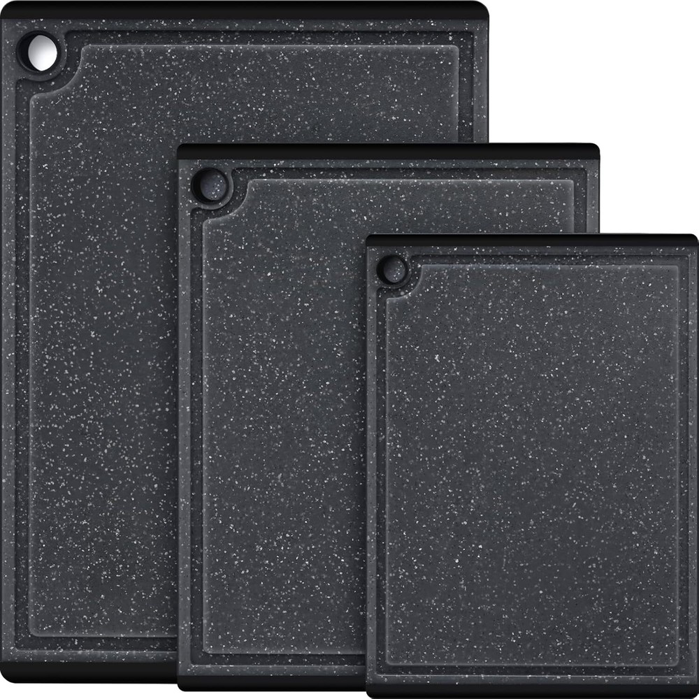 Plastic Cutting Boards for Kitchen, 3-Piece Large Cutting Board Set Dishwashe...