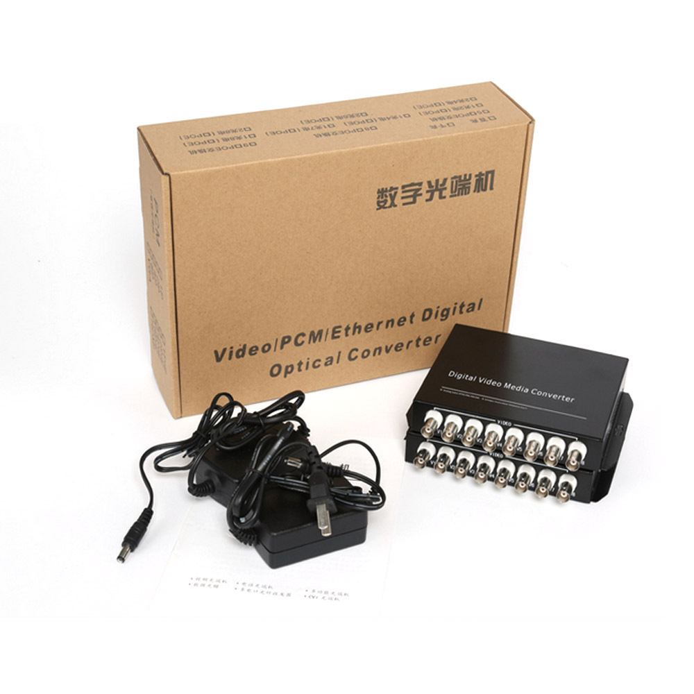 8CH Video Data Fiber Optical Converter Transmitter Receiver Servelliance system