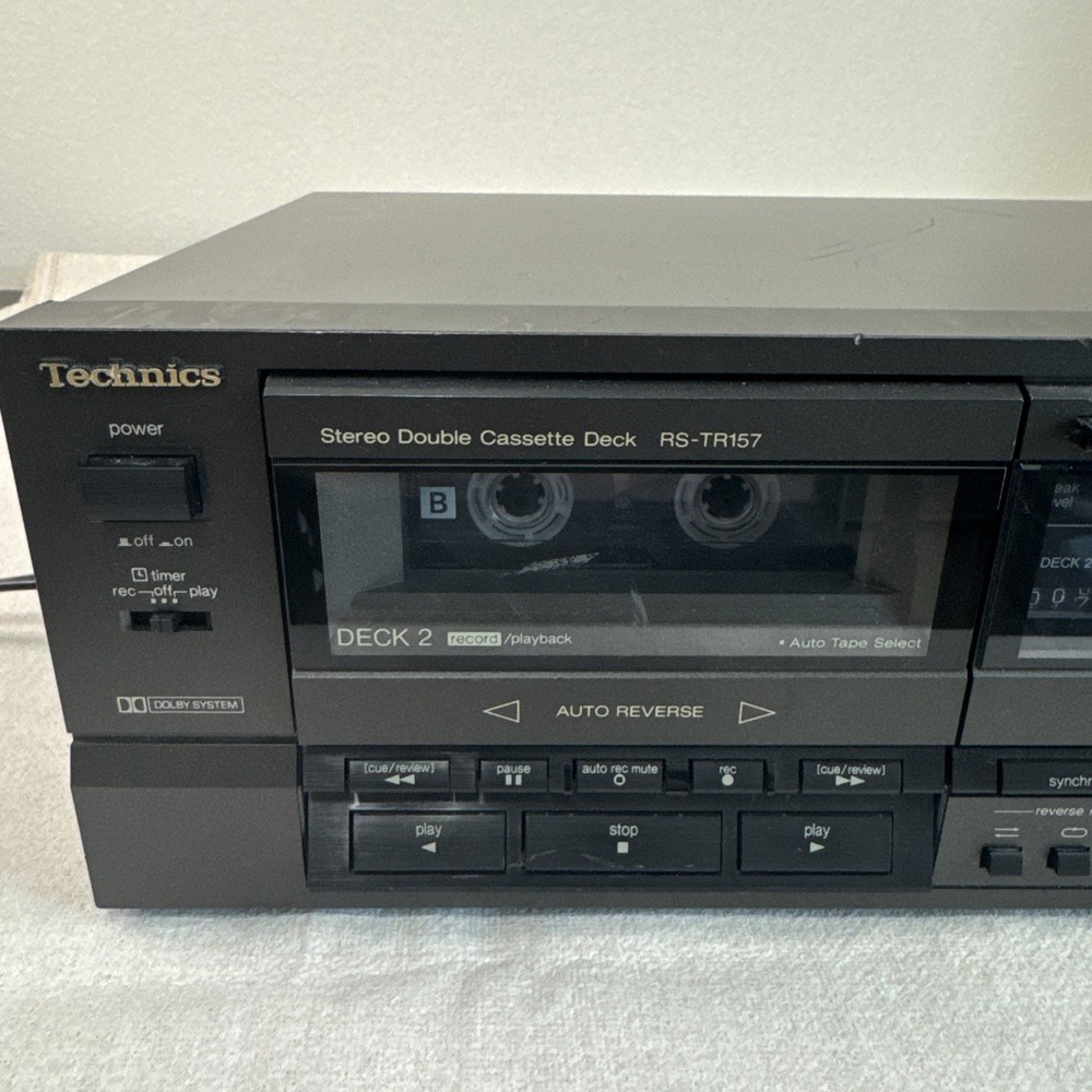 Technics RS-TR157 Stereo Double Cassette Deck Auto Reverse Dolby NR Black