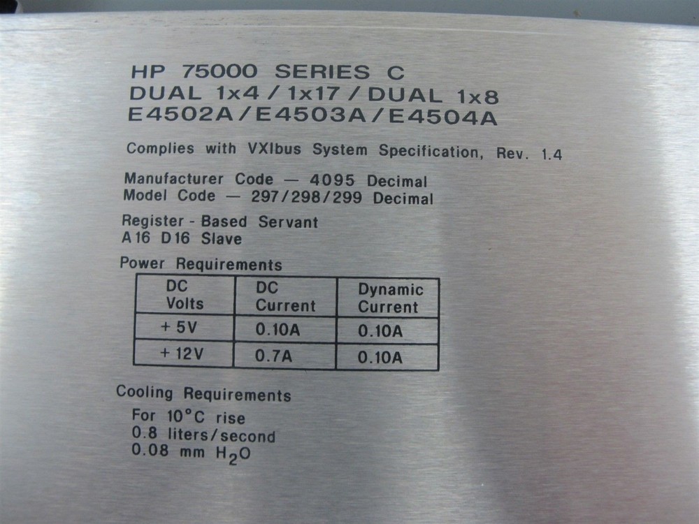 HP Hewlett Packard E4502A 1x17 Optical SW VXI Module