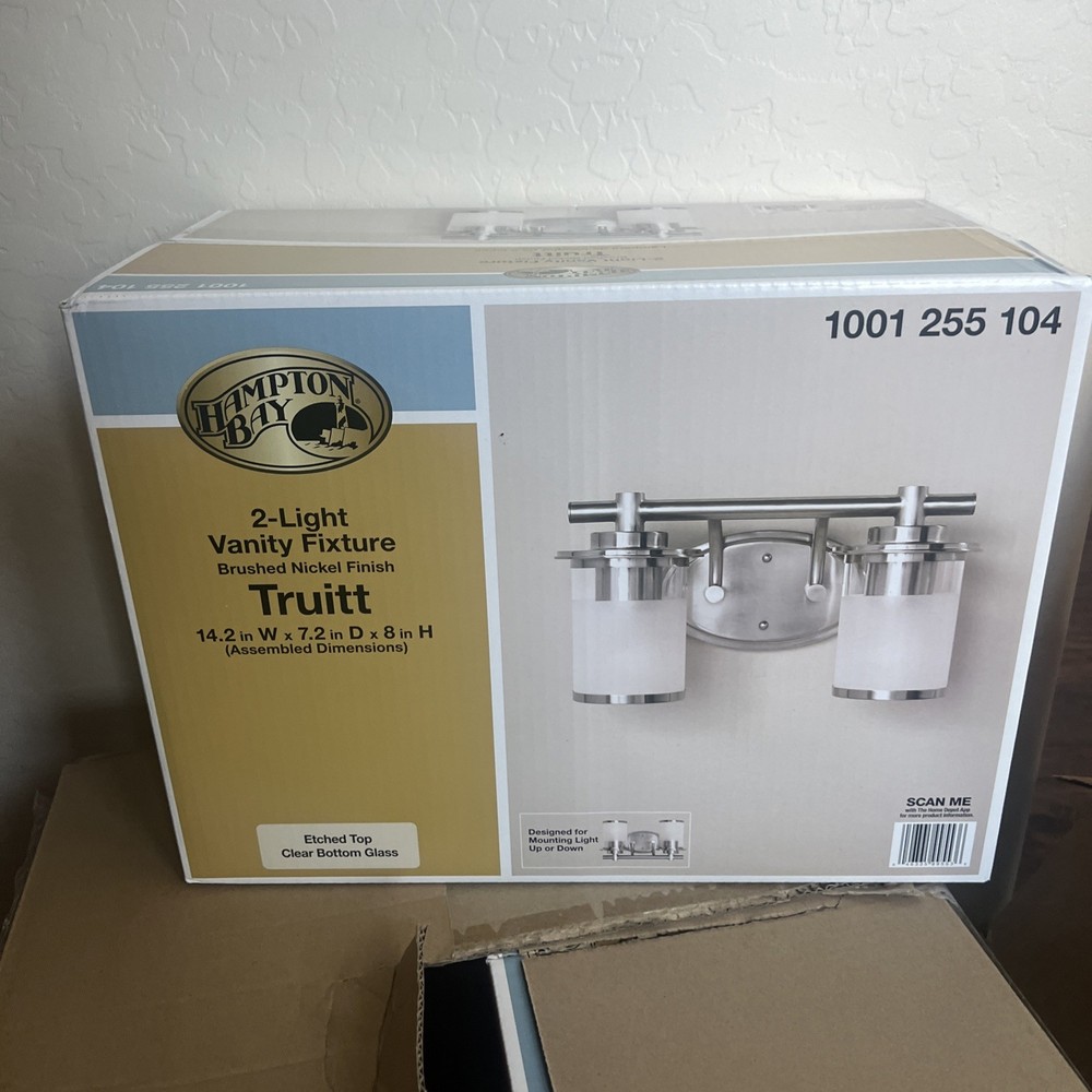 Hampton Bay Truitt 14.2 in. 2-Light Chrome Modern Transitional Vanity