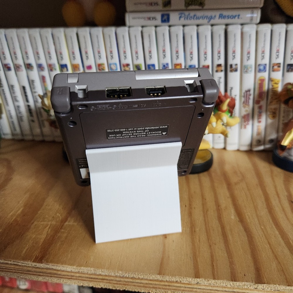 White Game Boy Advance SP Open & Closed Handheld Display Stand Nintendo GBA