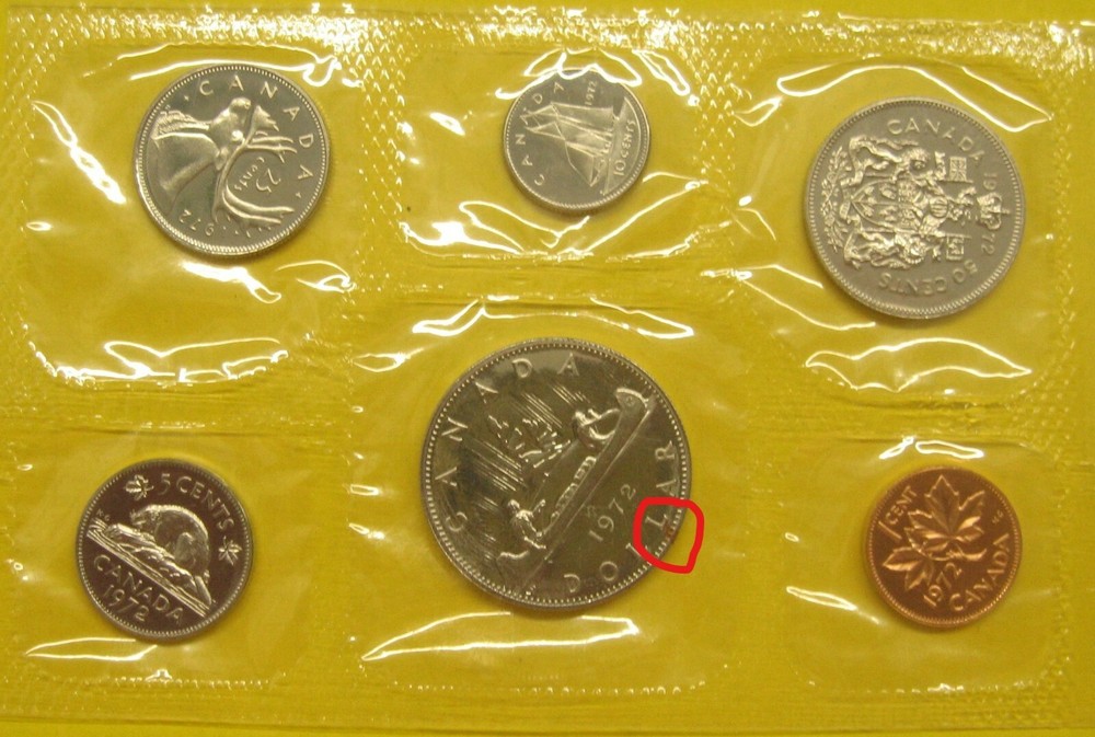 1972 Canada Uncirculated Set Error on Dollar Take a Look