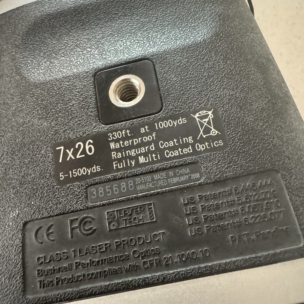 Golf Bushnell Laser Rangefinder PinSeeker With Case 1500 Untested