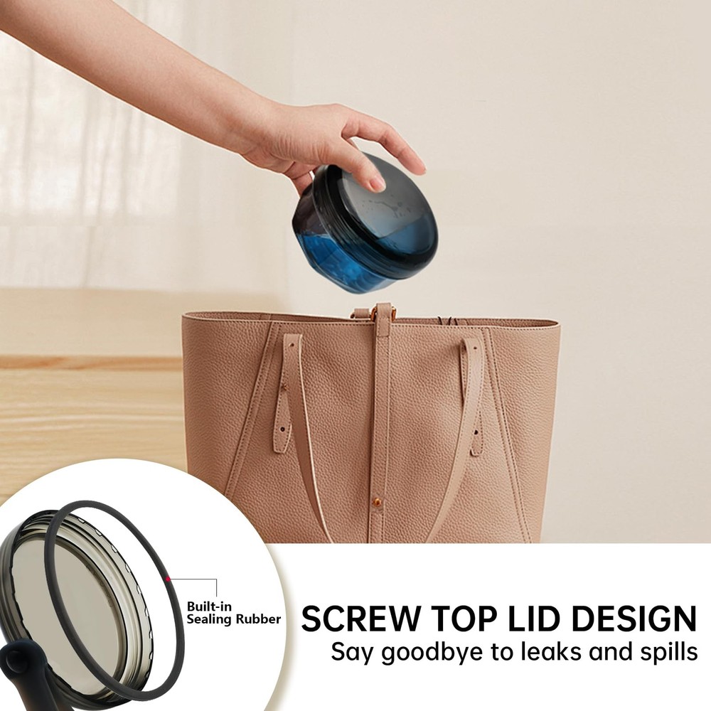 Leak Proof Denture Cups for Soaking Dentures with Strainer Transparent Black