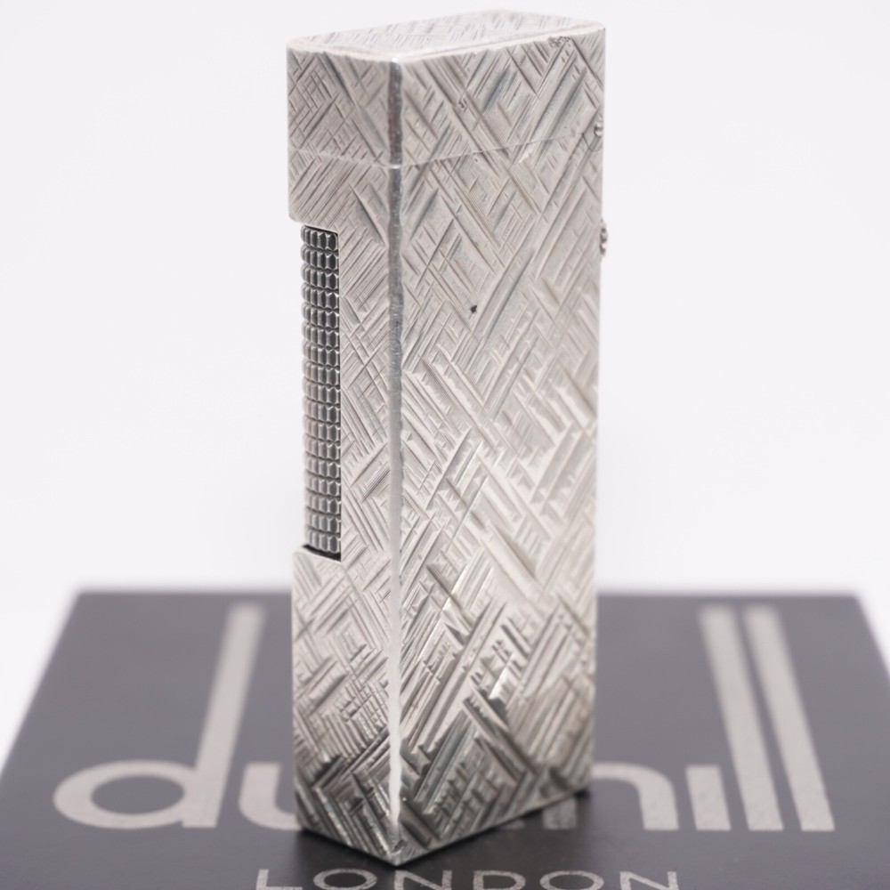 Rare Dunhill Lighter Silver Florentine Pattern-Ultrasonically cleaned_Working