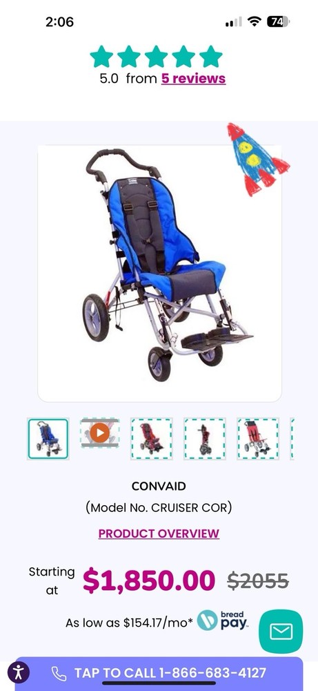 USED Convaid Adolescent Stroller for Disabled!