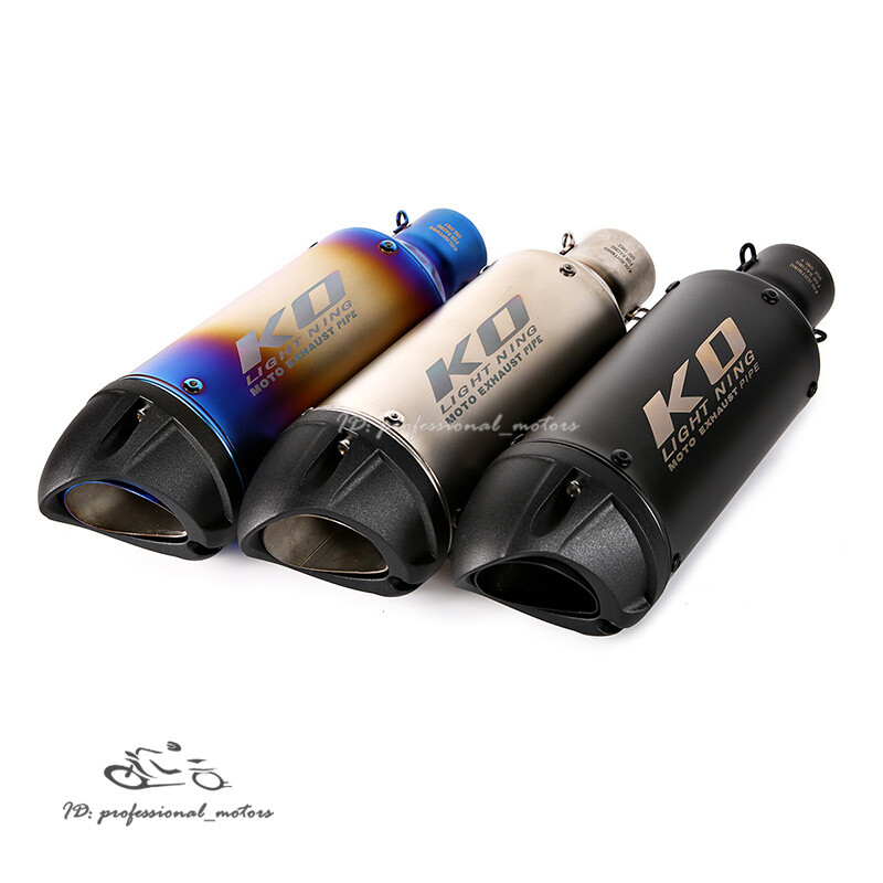 51mm Modified Exhaust Tips Motorcycle Blue Tail Silencer Universal Muffler Pipe