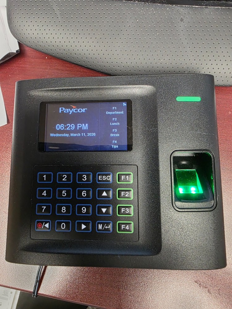 PAYCOR Time Collection System - USED - Works but items missing like book