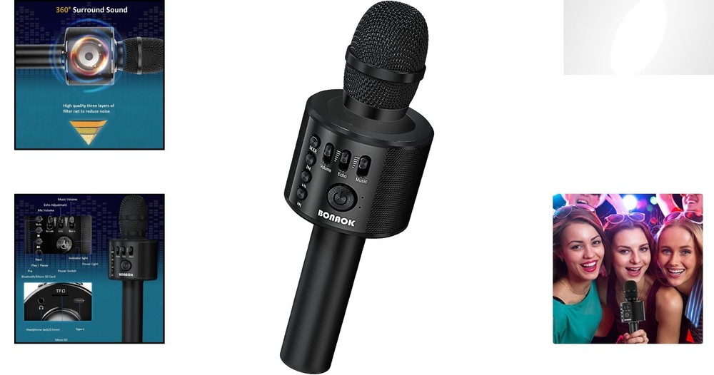 Wireless Bluetooth Karaoke Microphone - 3-in-1 Setup for Endless Fun
