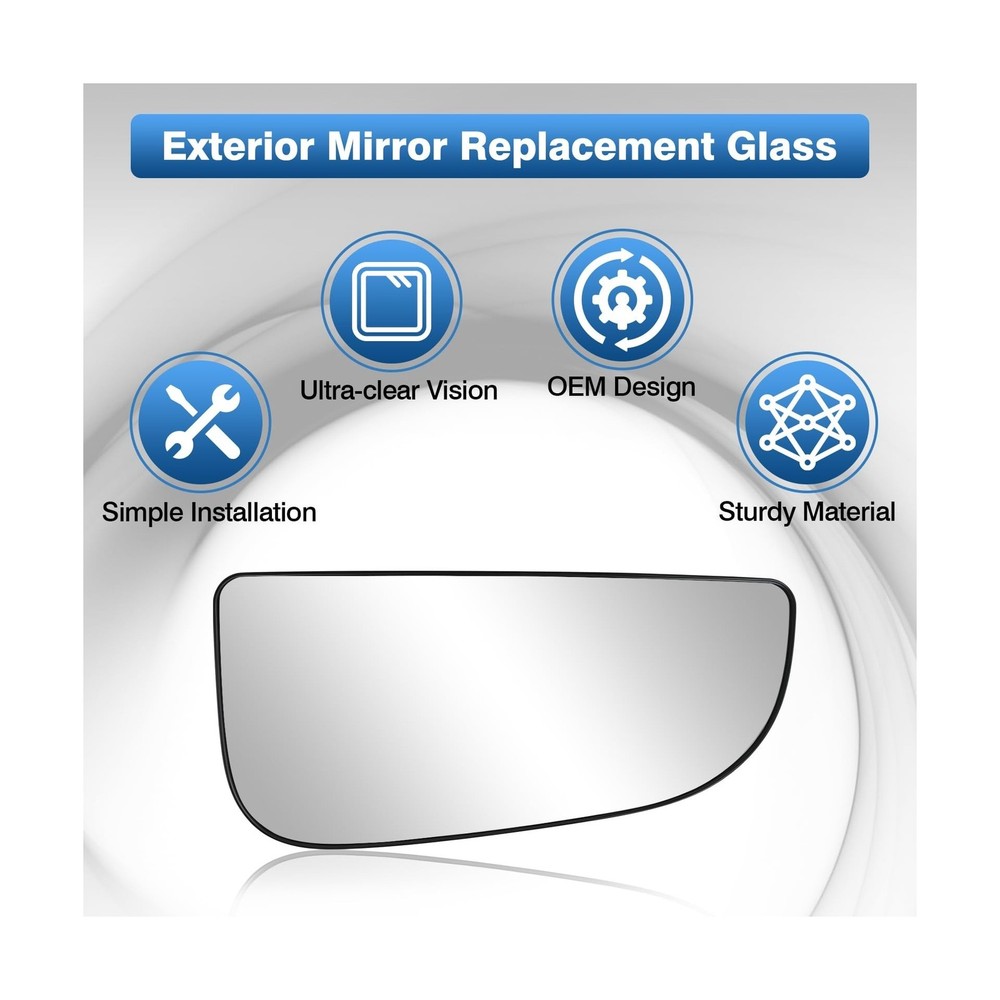 TOP-MAX 68067730AA Ram Passenger Right Side Lower Mirror Glass Replacement fo...
