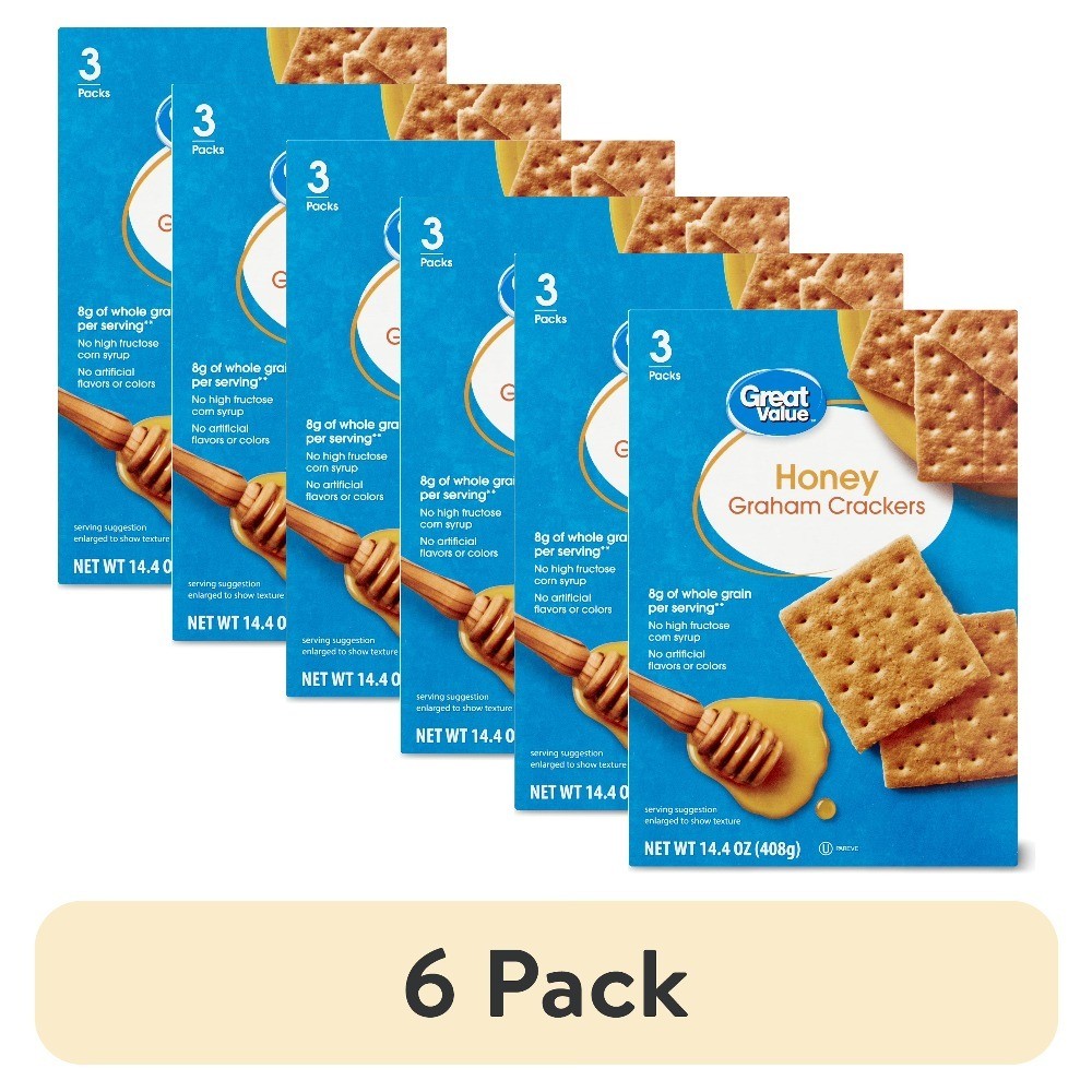 (6 pack) Honey Graham Crackers, 14.4 oz, 8 Count
