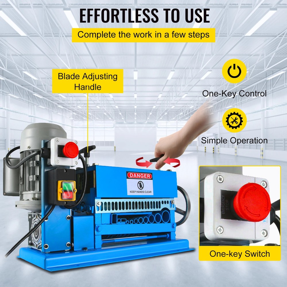 Electric Wire Stripping Machine 11 Channels &10 Blades Removing Plastic Rubber