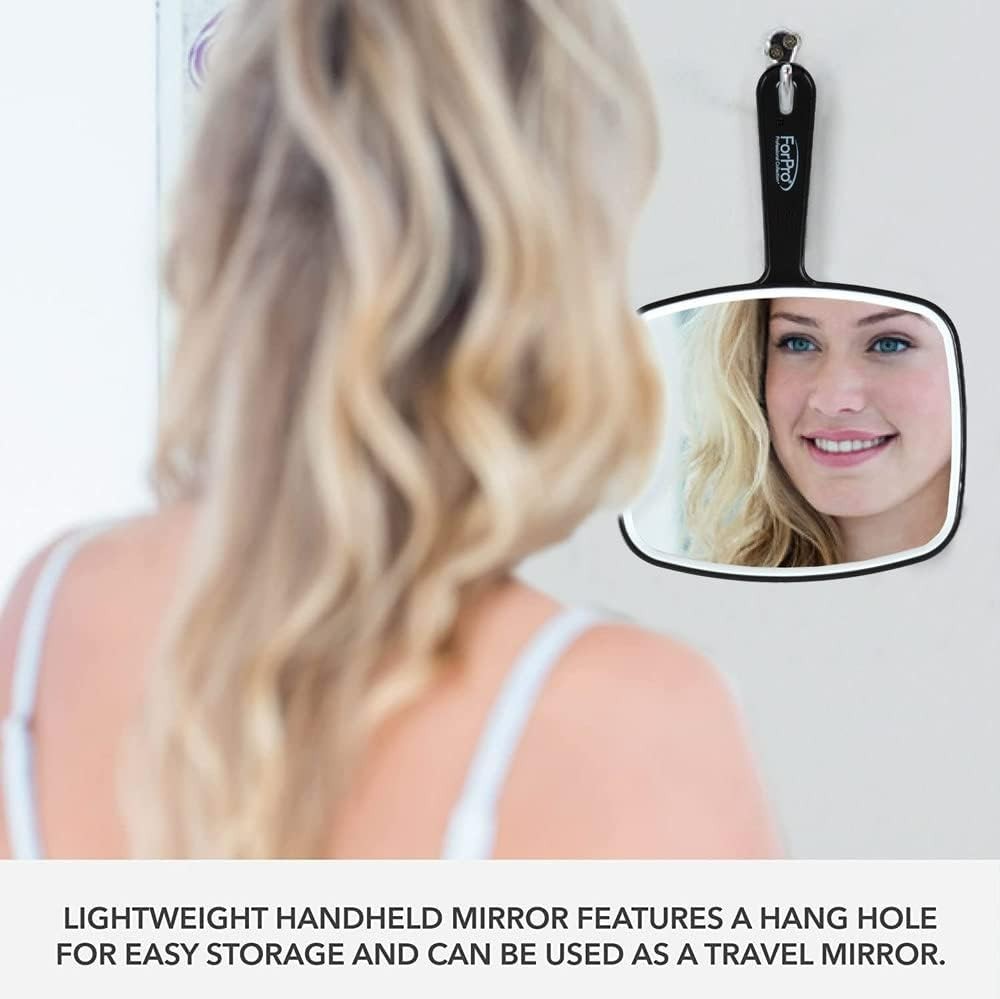 Hand Mirror with Handle, 6.3" W x 9.6" L, Multi-Purpose Handheld Mirror with ...