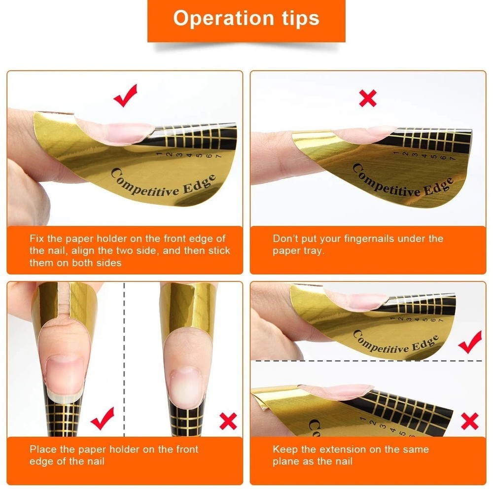 200 PCS Nail Forms for Builder Gel, AHIER Self-adhesive Nail Extension Forms for