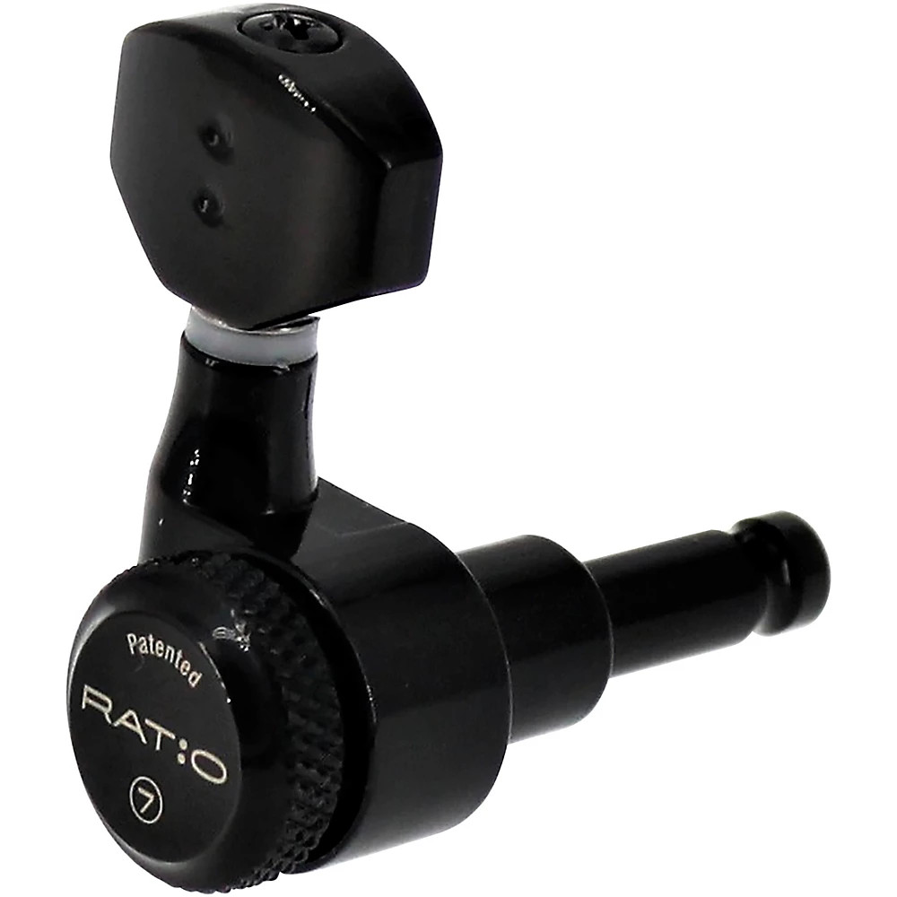 Graph Tech 7-String Ratio 4+3 Electric Locking Tuning Machine Heads Blk 7 String