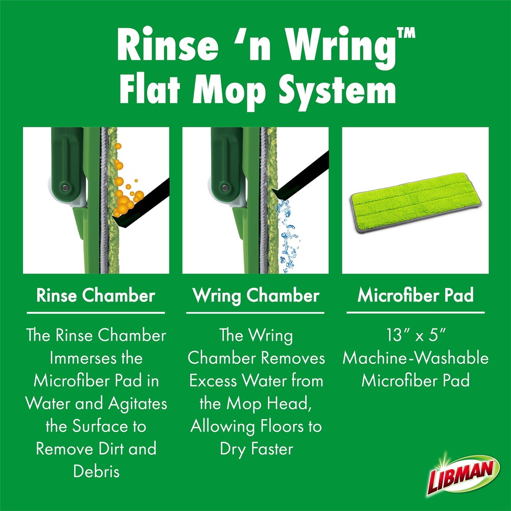 Rinse 'n Wring Flat Mop System with Microfiber Cleaning Pad