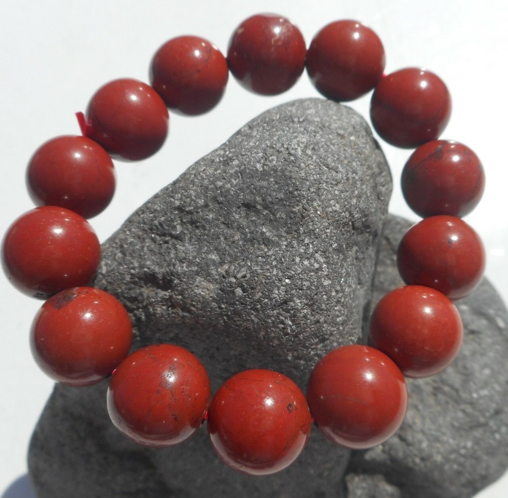 Red Jasper Beaded Stretch Bracelet