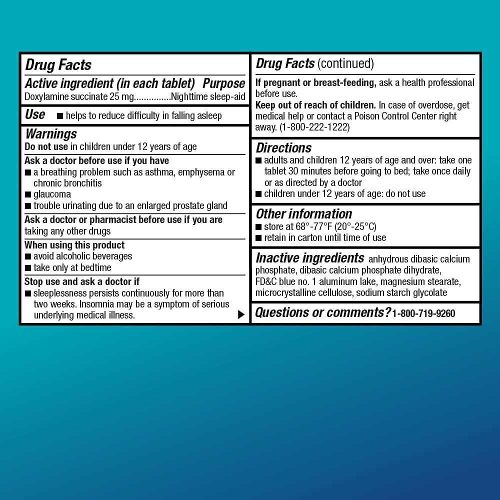 Basic Care Sleep Aid, Doxylamine Succinate Tablets, 25 mg, 96 Count