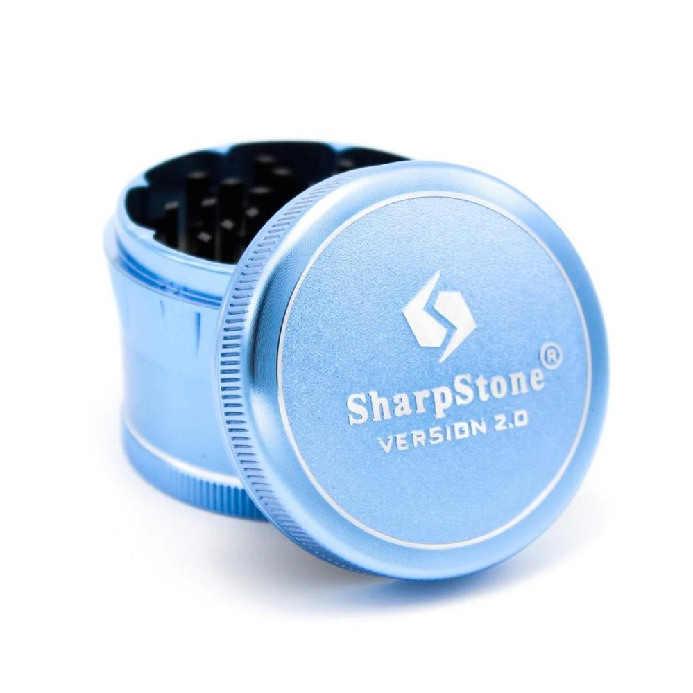 SharpStone V2 Hard Top 4 Piece 2.2” Herb / Spice Grinder BLUE AUTHENTIC