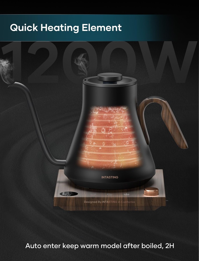 Electric Kettle, Gooseneck Electric Kettle, ±1℉ Precise Temperature Control, ...