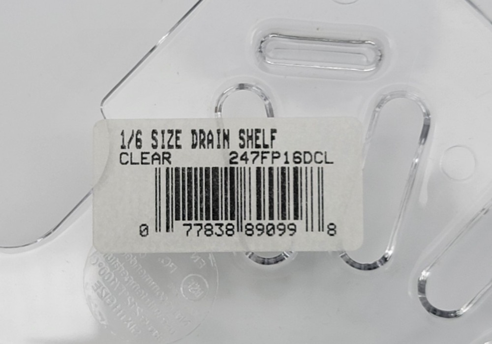 (12 Pack) Vigor 1/6 Size Clear Polycarbonate Drain Tray 247FP16DCL