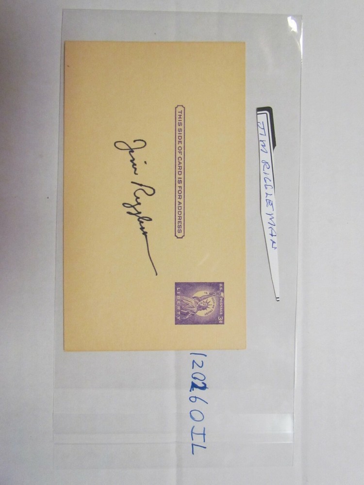 Jim Riggleman Signed Postcard