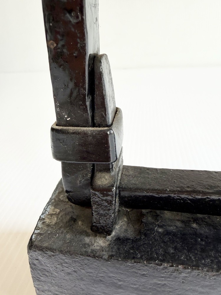 Antique Cast Iron Charcoal Iron Primitive Handmade, Removable Handle 12lb