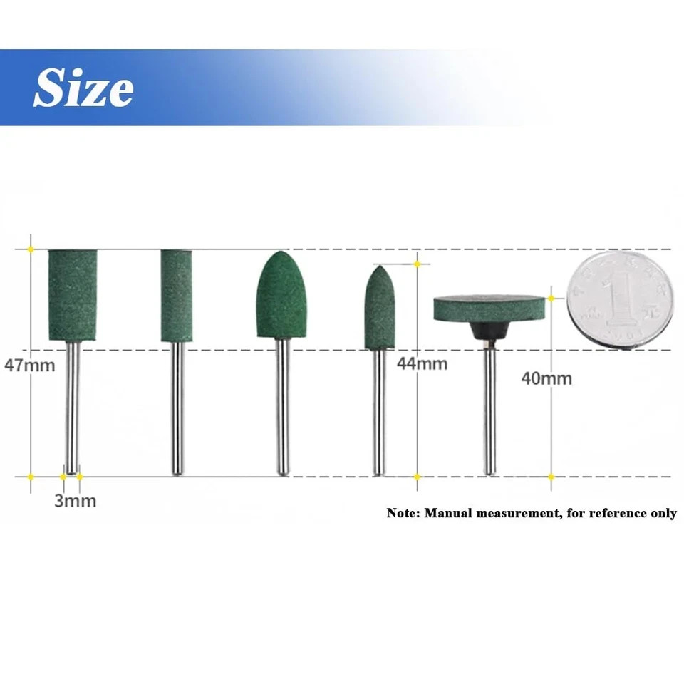 39 Pcs Rubber Polishing Drill Bits,Green Buffer Abrasive Bits Metal Polish...