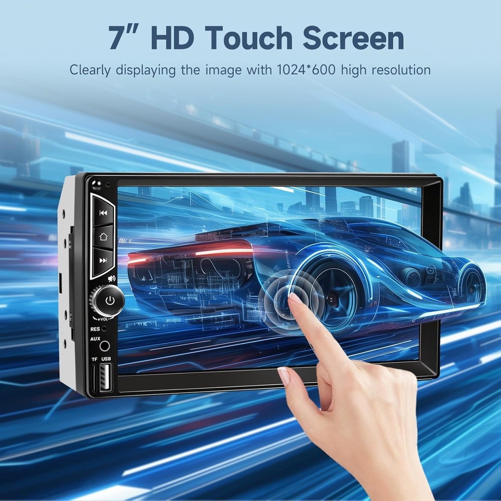 Advanced 7-Inch Touchscreen Car Stereo with AUX Input & Remote Control Features