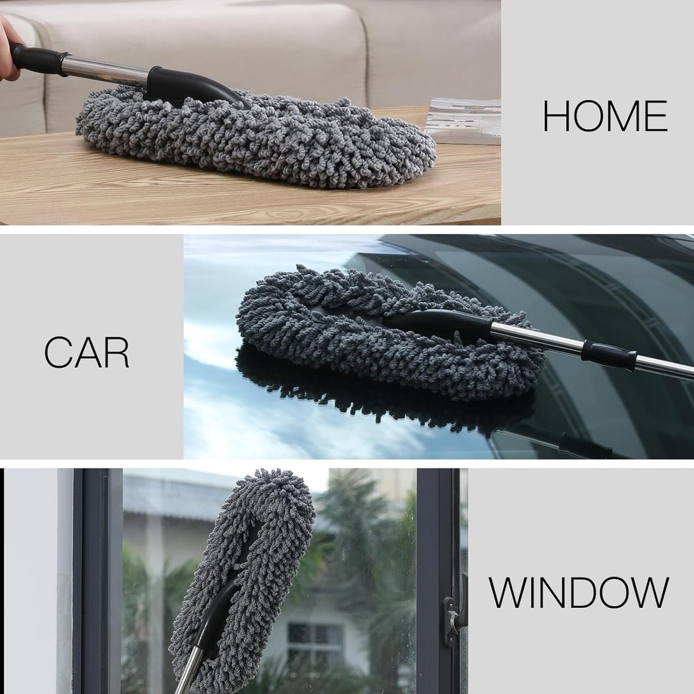 3 Pack Large Microfiber Car Duster Exterior Scratch Free with Extendable
