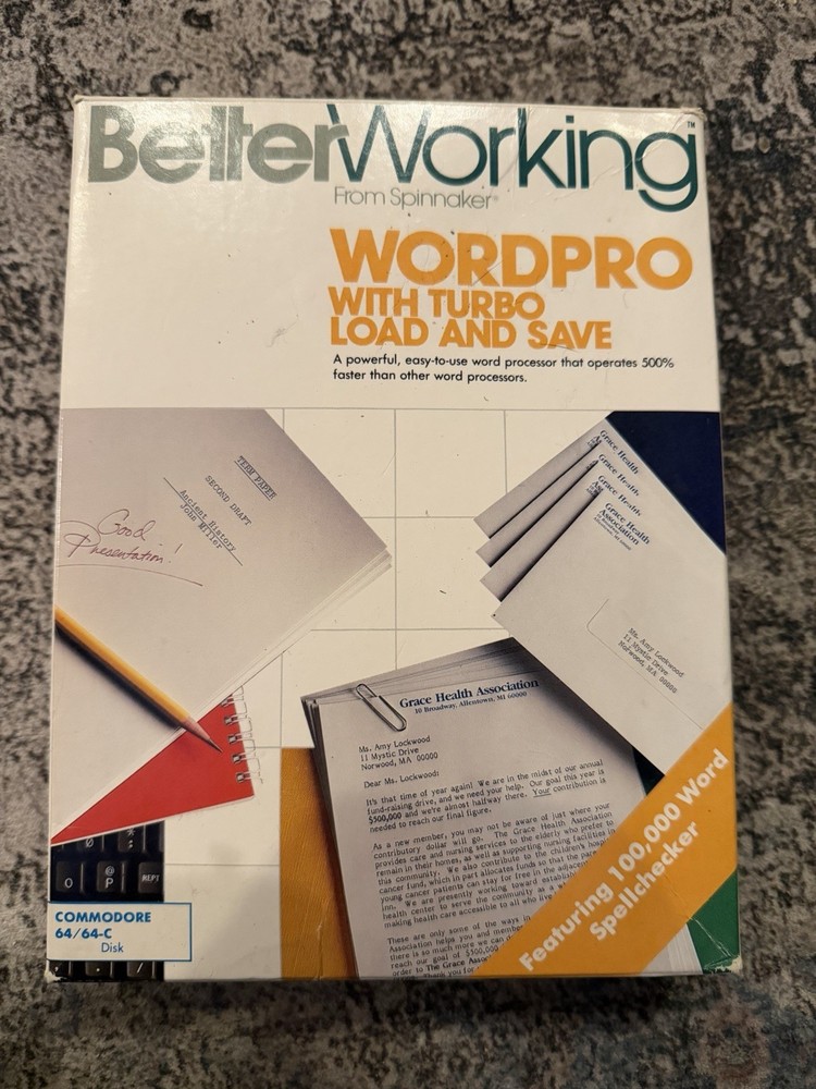 BetterWorking WordPro w/ Turbo Load & Save – Commodore 64/128 – Complete – 1986