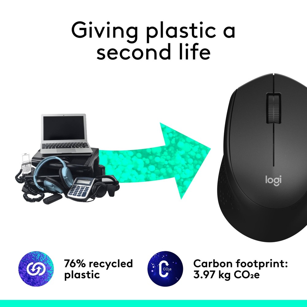 Logitech - M330 SILENT Wireless Optical Mouse with Quiet Clicks - Black