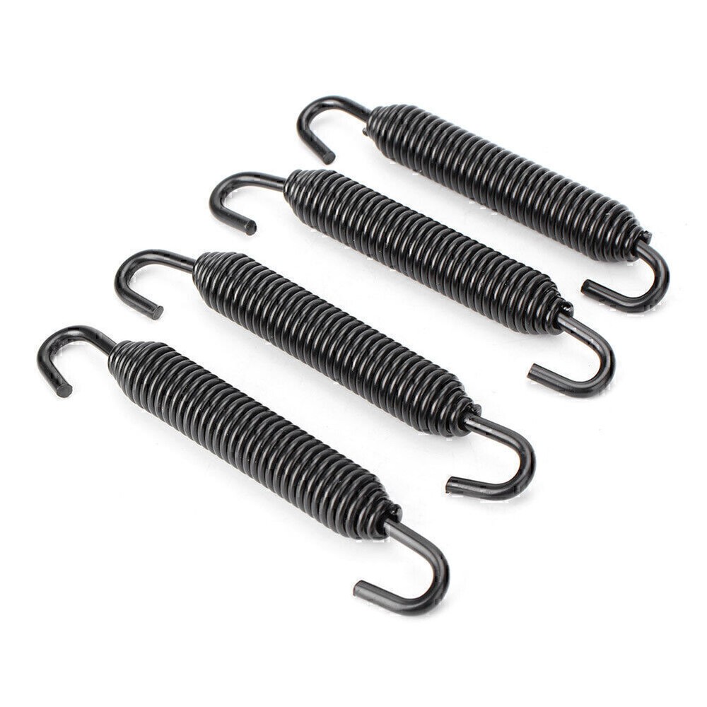 Universal Long Stainless Header Exhaust Springs Motorcycle Black US