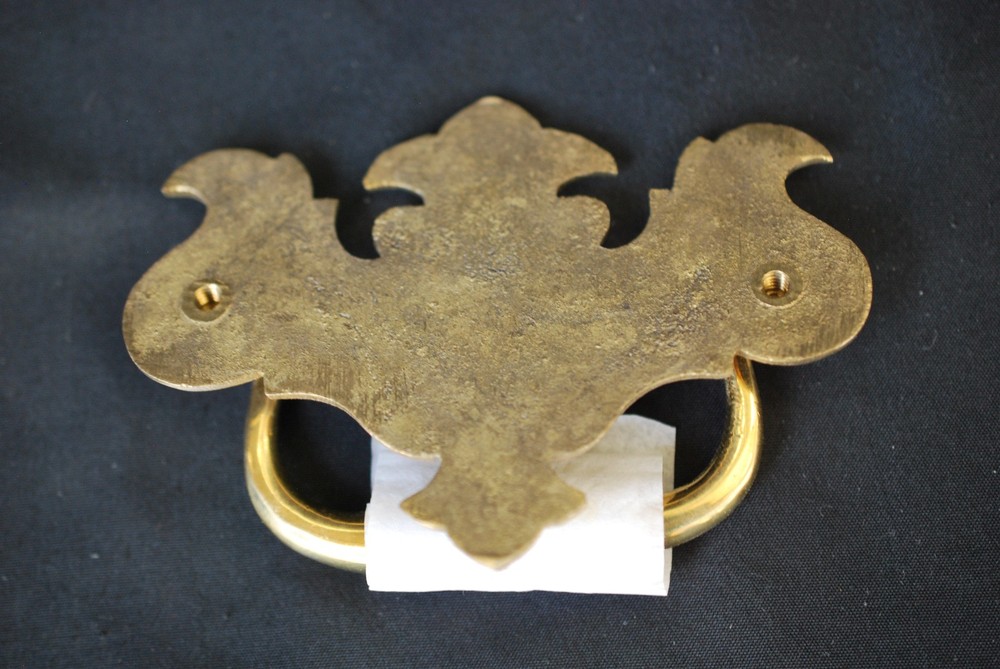 Vintage Polished Brass Chippendale Batwing Style Bail Drawer Pull Never Used