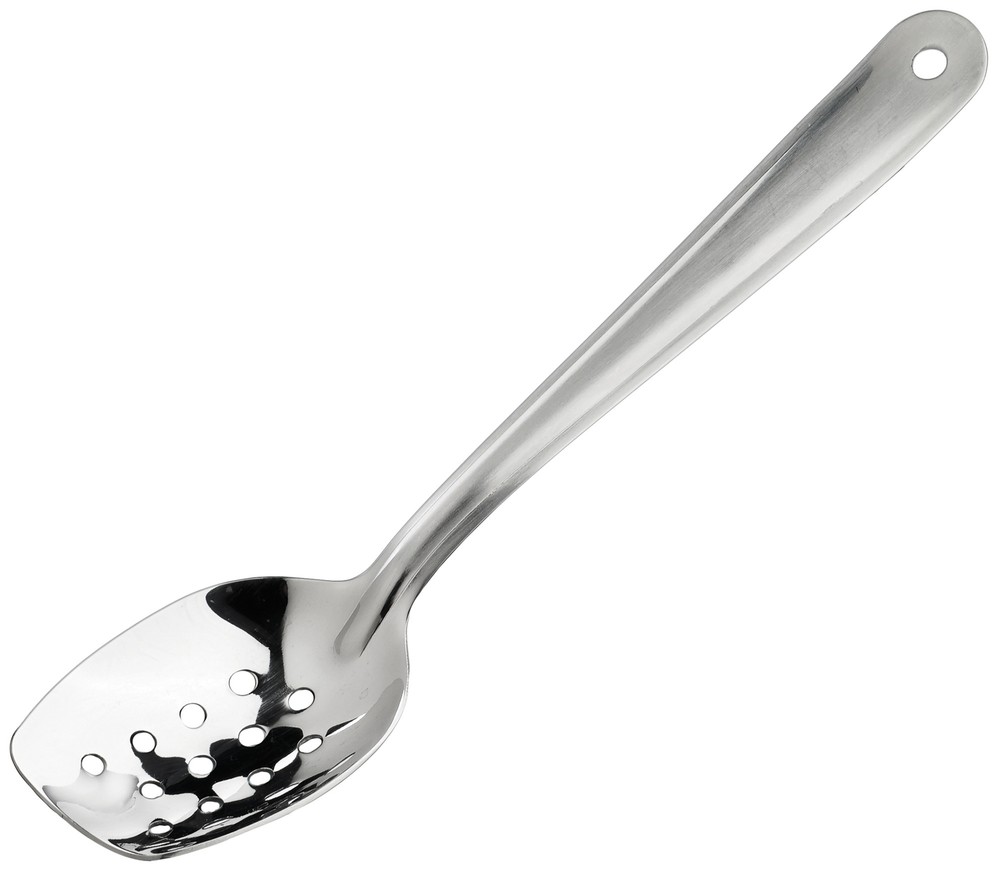 10" Slanted Plating Spoon, Perforated (6 Each)