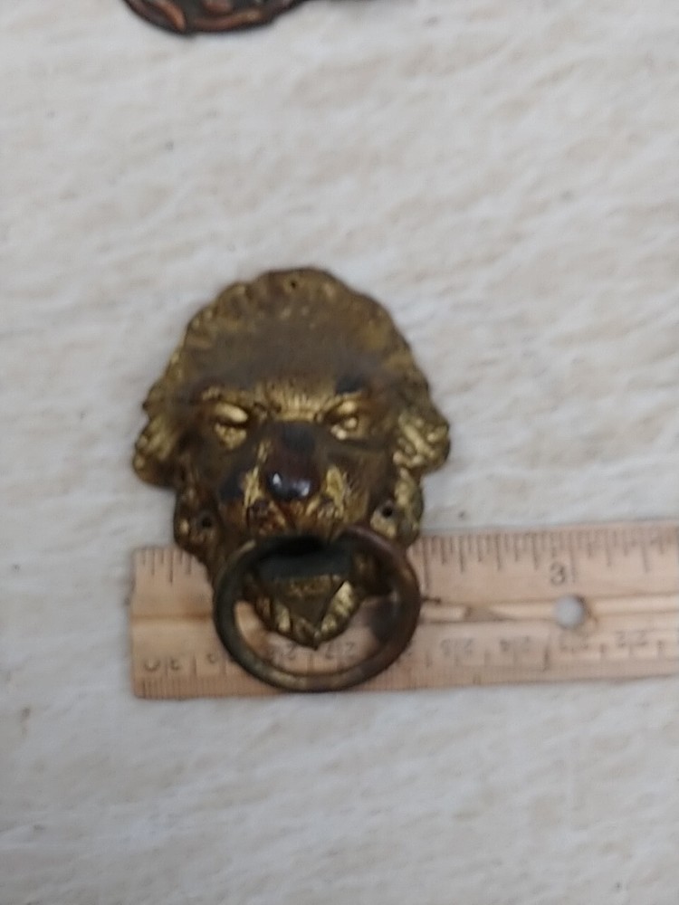 3 ASSORTED MANTLE CLOCK LION'S HEADS SIDE DECORATIONS