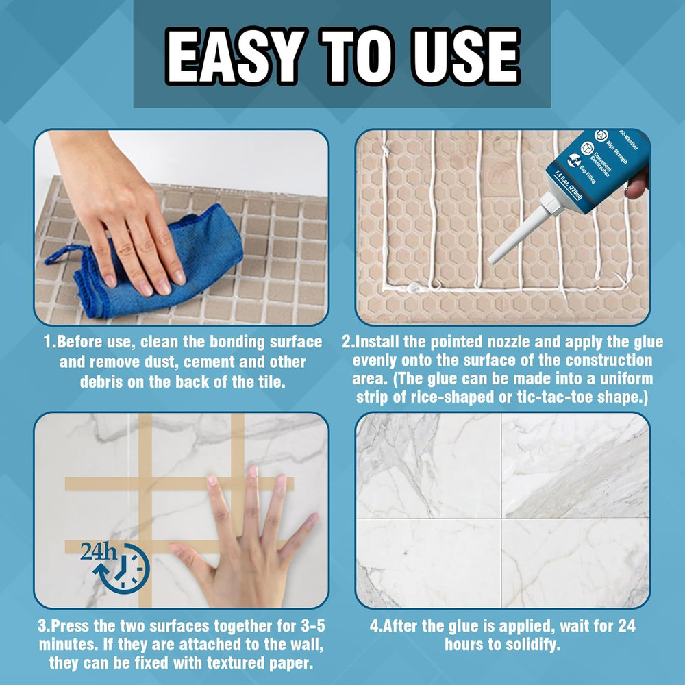 Construction Adhesive Heavy Duty, Cement Glue for Concrete, Tile, Cement, Floor,