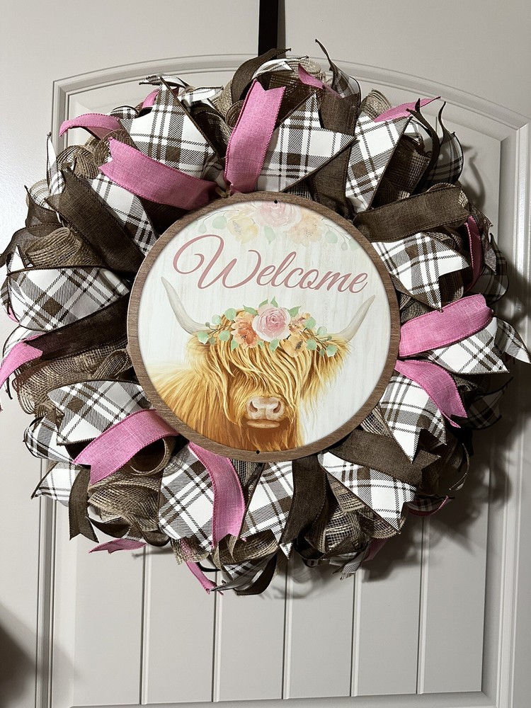 New Wreath, Handmade, Hiland Cow